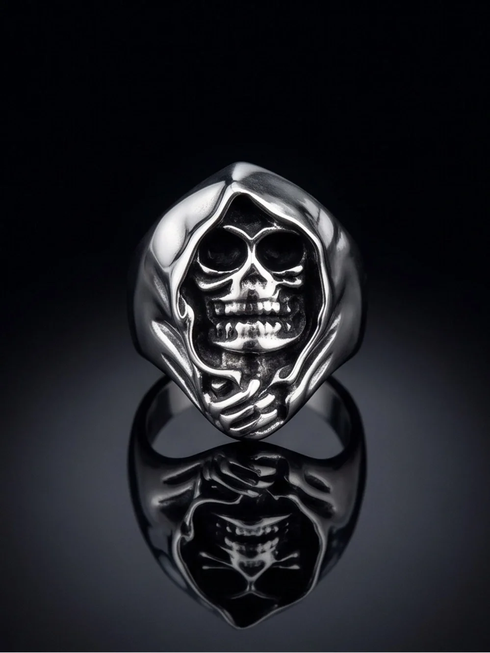 The Shadow Reaper Skull Ring Stainless Steel Size 9-1/2 NEW!